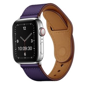 A PURPLE TO FIT SMART WATCH APL91238 with a purple leather band.