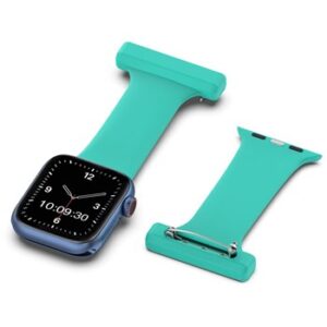A GREEN SILICONE SMART WATCH APS200338 watch band with a turquoise strap.
