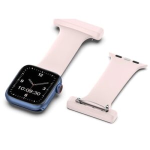 A white PINK SILICONE SMART WATCH APS200738 with a pink band.