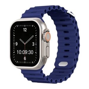A NAVY SILICONE SMART WATCH APS210738 with a blue silicone band.