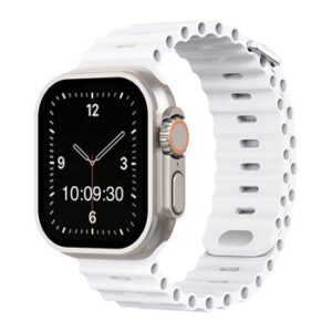 An WHITE SILICONE SMART WATCH APS210838 with a white band.