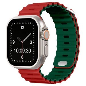 A RED/GRN SILICONE SMART WATCH APS211438 watch band.