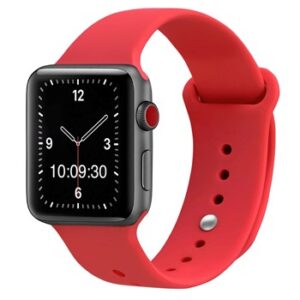 A RED SILICONE SMART WATCH APS220338 with a red band.