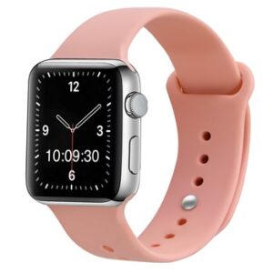 A PINK SILICONE SMART WATCH APS220638 with a pink band.