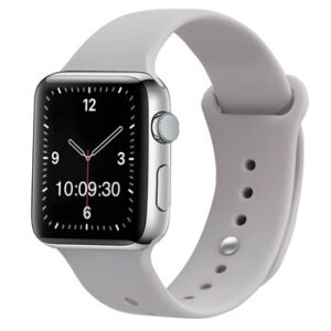 A GREY SILICONE SMART WATCH APS220738 with a grey band on a white background.