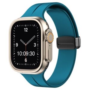 A TEAL SILICONE SMART WATCH APS250238 with a blue band.