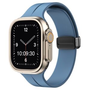 An BLUE SILICONE SMART WATCH APS250538 with a blue band.