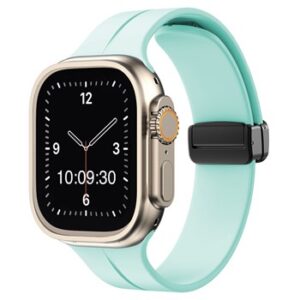 An L.GREEN SILICONE SMART WATCH APS250738 with a turquoise band.