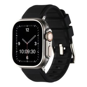 The BLACK SILICONE SMART WATCH APS260138 is shown on a white background.