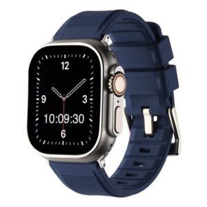 A NAVY SILICONE SMART WATCH APS260738 with a blue silicone band.