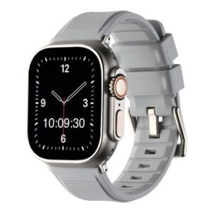 An L.GREY SILICONE SMART WATCH APS260838 with a grey band.