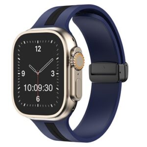 A NAVY/BLACK SMART WATCH STRP APS270738 with a blue band.