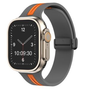 A grey/orange smart watch strap APS271038 with an orange band.