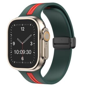 A GREEN/RED SMART WATCH STRP APS271538 with a green band and red stripe.