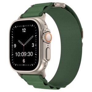 A GREEN SMART WATCH STRAP APS280238 with a silver face.