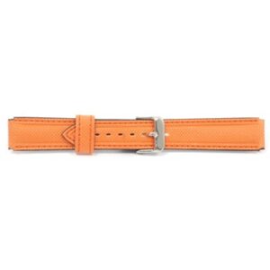 ORANGE WATER RESISTANT CM753 - 18MM leather watch strap with a buckle.