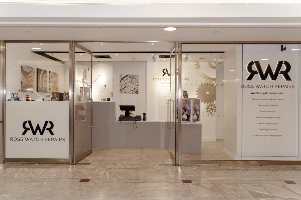 Photo of Ross Watch Repairs new Canary wharf branch. This is where watch repairs is completed in Canary Wharf East London