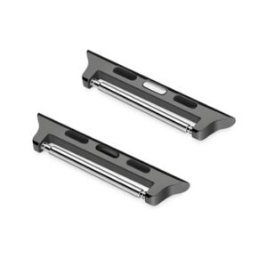 A pair of BLACK ADAPTOR W/ SB 38MM S-APLADAP4/38 watch straps on a white surface.
