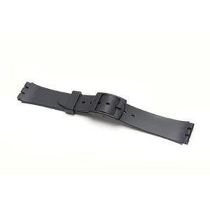 A BLACK GENTS PLASTIC SKIN TYPE SW10GS watch strap on a white background.