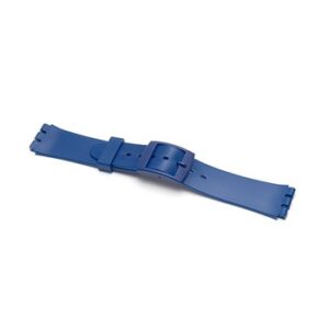 A BLUE GENTS PLASTIC 17MM SW12G watch strap on a white background.