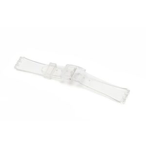 A CLEAR GENTS PLASTIC 17MM SW14G watch strap on a white background.