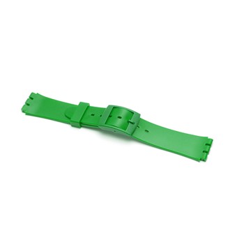 A GREEN GENTS PLASTIC 17MM SW20G watch strap on a white background.