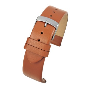A TAN CALF WITH QUICK RELEASE W101Q/10 watch strap with a silver buckle.