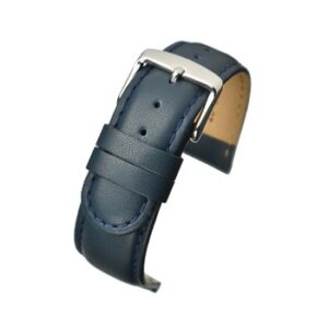 A blue padded calf strap (S) with a silver buckle.
