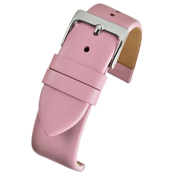 A PINK CALF WATCH STRAP (S) W109/8 with a silver buckle.