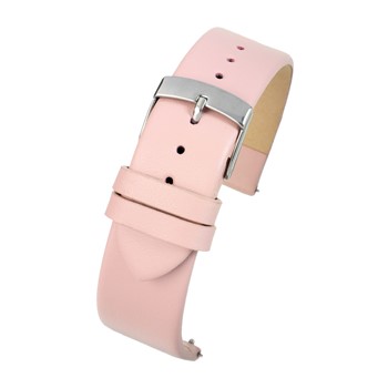 A light pink calf leather watch strap with a silver buckle. (Product Name: LIGHT PINK CALF WITH QUICK RELEASE W109Q/8)