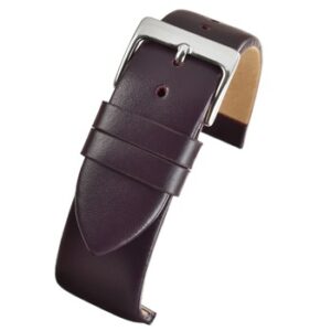 A PURPLE CALF STRAP (S) - W112/12 with a silver buckle.