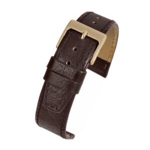 A BROWN BUFFALO STRAP (G) - W300/8 with a gold buckle.