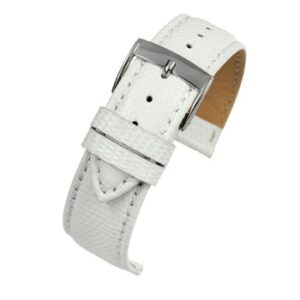A WHITE ITALIAN GENUINE LIZARD (S) - W684/14 watch strap with a buckle.