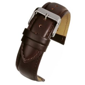 A BROWN PADDED CALF (S) - W921/22 watch strap with a buckle.