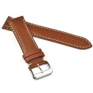 A BROWN PREMIUM PADDED TO FIT BRTLING WB10-20/18 watch strap with white stitching.