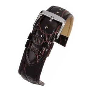 A BROWN SUPER CROCODILE GRAIN (S) - WH501/8 watch strap with a silver buckle.