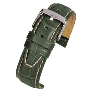 A GRAIN SUPER ALLIGATOR GRAIN W/ NUBUCK (S) - WH606/18 crocodile leather watch strap with a silver buckle.