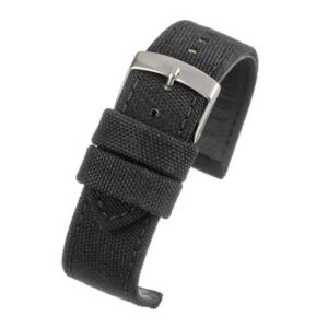A BLACK FABRIC STRAP (S) - WH660/18 with a silver buckle.