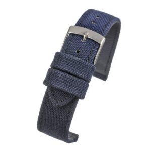 A BLUE FABRIC STRAP (S) - WH663/18 with a silver buckle.