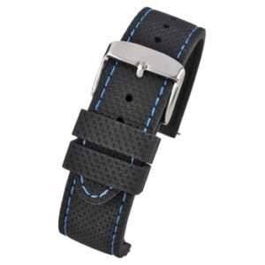 A BLACK SILICONE BLUE STITCHED WITH QUICK RELEASE WH693Q/20 watch strap.