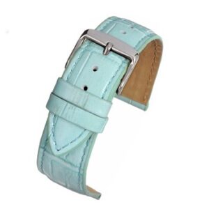 A light BLUE CROCODILE GRAIN STRAP (S) with a silver buckle.
