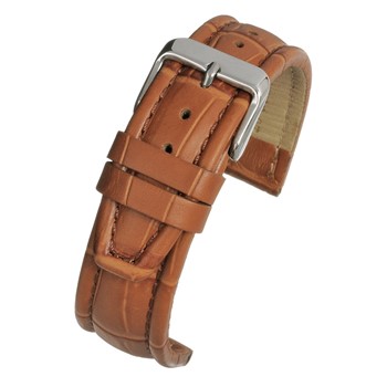 A TAN MATT ALLIGATOR PADDED (S) - WH887/16 watch strap with a silver buckle.