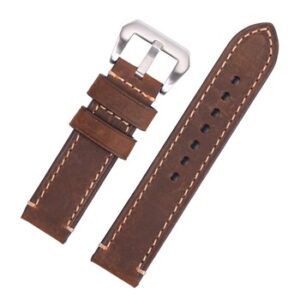 A DK BROWN PREMIUM HAND STITCHED STRAP FOR PANERAI® 20MM WP10-20 watch strap with a buckle.