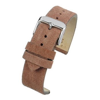 A PREMIUM BROWN SUEDE STRAP - WS105/18 with a silver buckle.