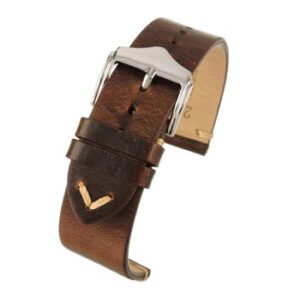 A BROWN VINTAGE STRAP - WV105/18 with a silver buckle.