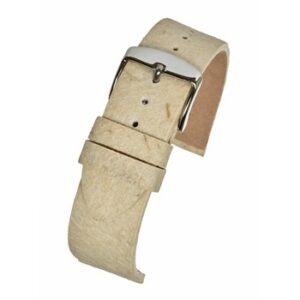 A beige NATURAL PINEAPPLE ECO WV504/12 watch strap with a silver buckle.