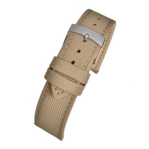 A beige RECYCLED OCEAN PLASTIC SAND WV511/14 strap with a silver buckle.