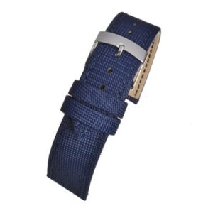 A RECYCLED OCEAN PLASTIC BLUE WV513/14 watch strap with a silver buckle.