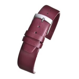 An APPLE FIBRE WATCHSTRAP MAROON WV522/16 with a silver buckle.