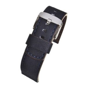 A RECYCLABLE PAPER STRAP BLUE WV533/18 watch strap with a silver buckle.